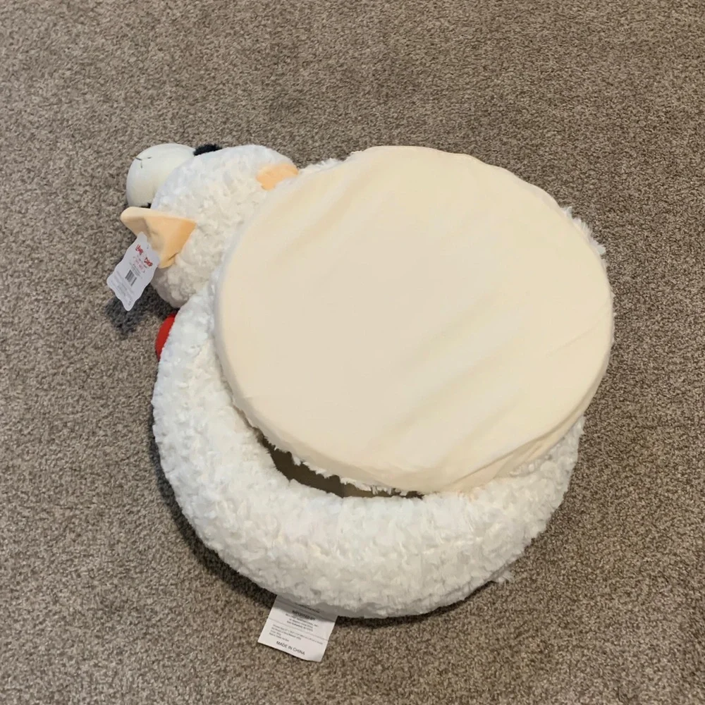 LMT: Plush Lamb (small) Pet Cozy Bed - Cream in Color